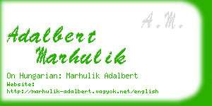 adalbert marhulik business card